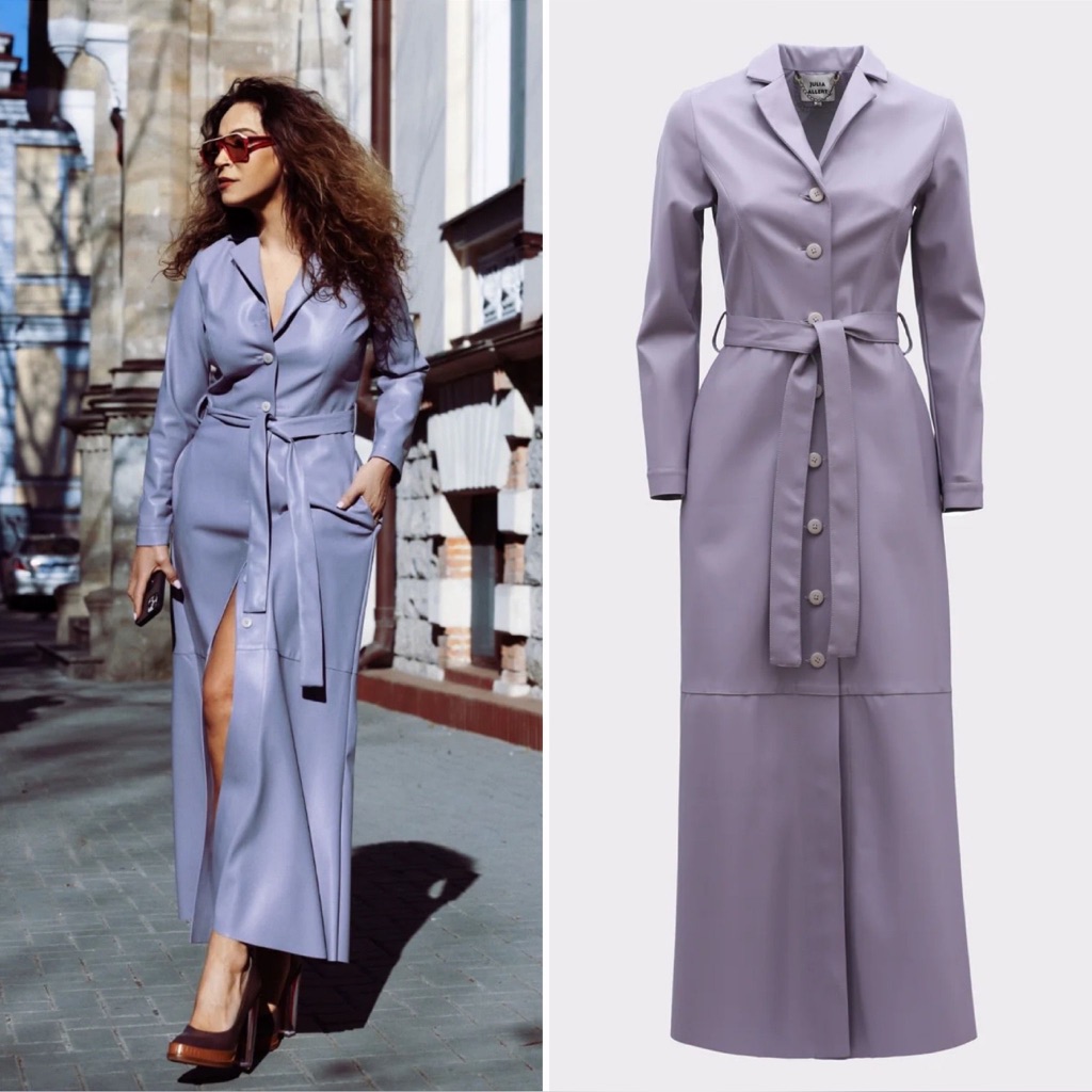 Julia Allert Vegan Trench Coat (Lavender) $389 Msrp Xl(Fits M/L)